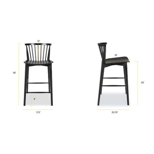 dimension image slide 0 of 3, Poly & Bark Ligna Counter Stool - Solid Wood Frame