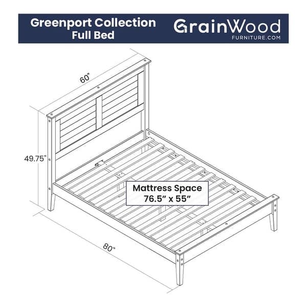 dimension image slide 1 of 4, Grain Wood Furniture Greenport Louvered Solid Wood Platform Bed