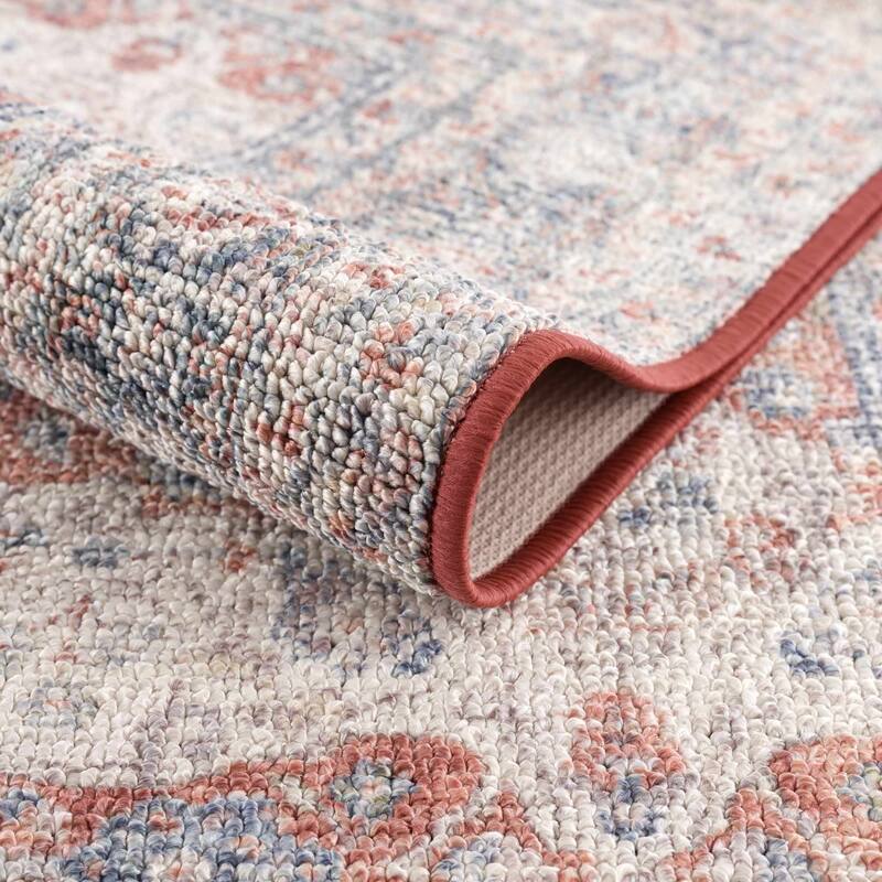 Reseca Oriental Traditional Vintage Distressed Machine Washable Area Rug
