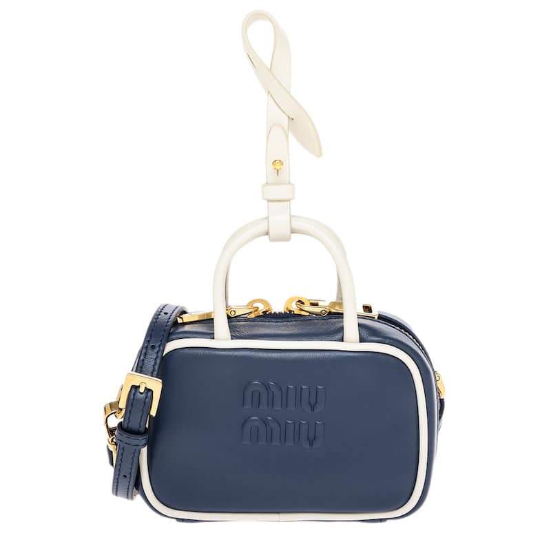 Miu Miu Beau Micro Bag in Leather - Blue and White