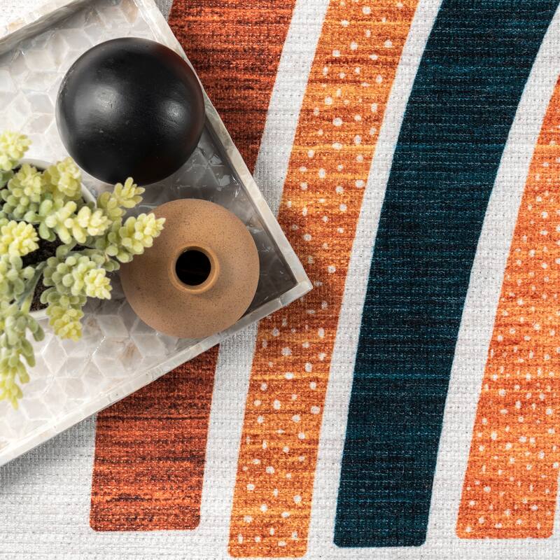 Nuloom Lia SpinClean Single Rainbow Machine Washable Area Rug