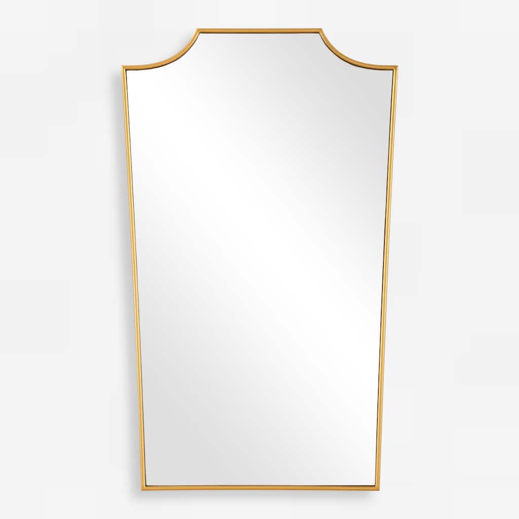 Feminine Silhouette Rectangular Framed Wall Mirror - 40" - Antique Gold Leaf Finish