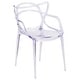 preview thumbnail 3 of 8, Transparent Fluid Style Stacking Side Chair - Accent & Side Chair - 21.5"W x 23"D x 32.25"H 21.5"W x 23"D x 32.25"H - Short - Clear - Single