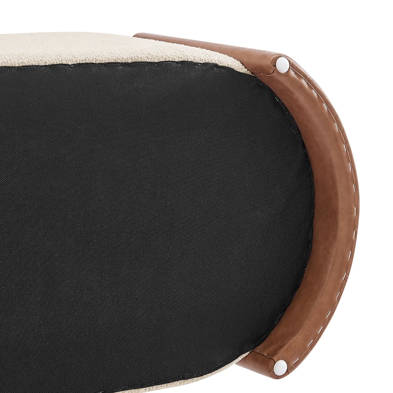 NPD Furniture Alyssa Boucle/Faux Leather Storage Bench