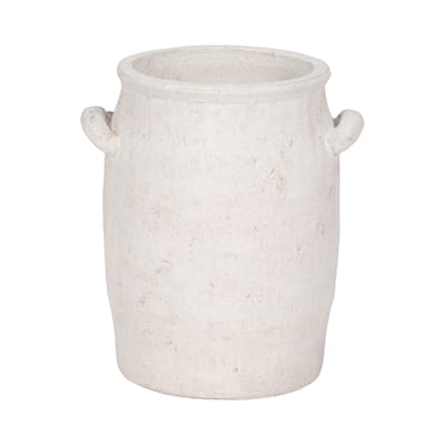 Ceramic Table Vase Rustic Handles Textured Artisan Decorative Accent