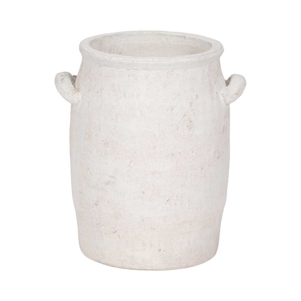 Ceramic Table Vase Rustic Handles Textured Artisan Decorative Accent