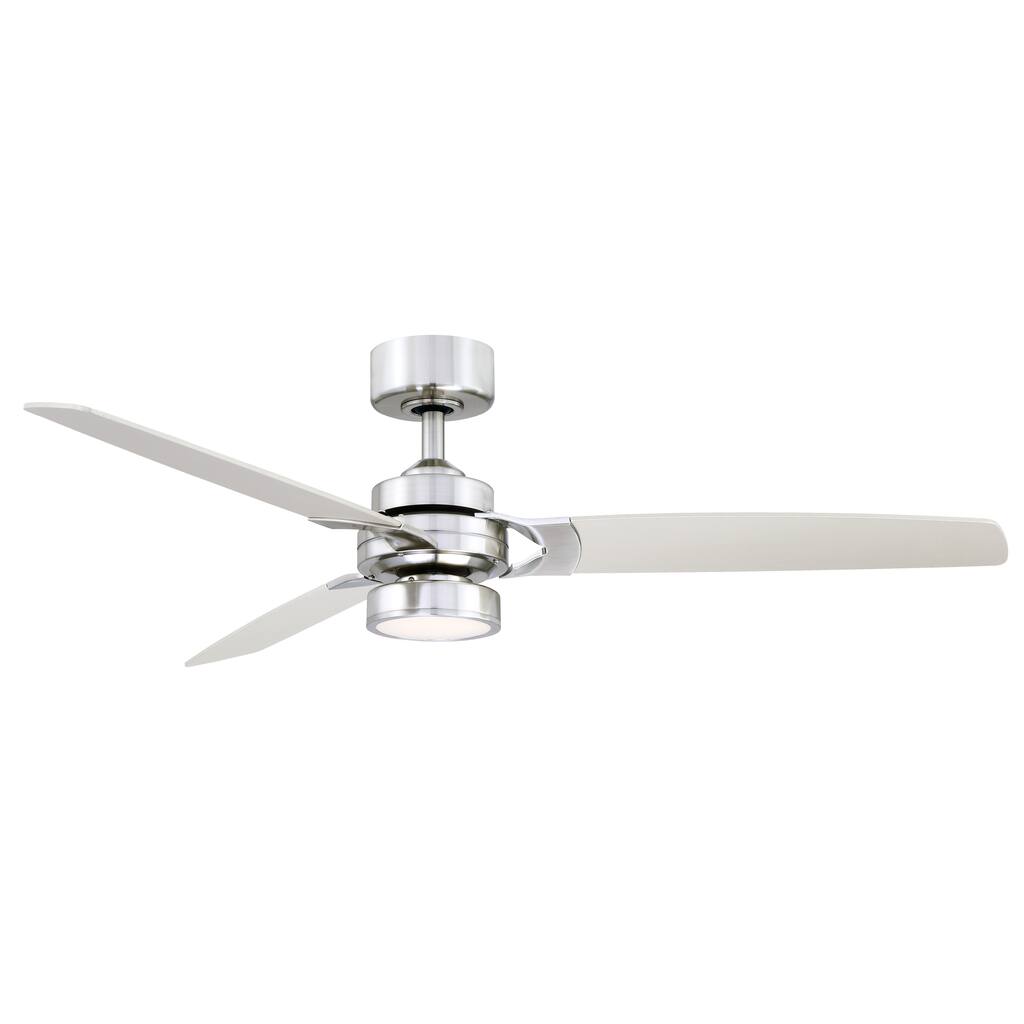 Amped 52 inch Indoor Ceiling Fan with Brushed Nickel Blades and LED Light Kit - Brushed Nickel
