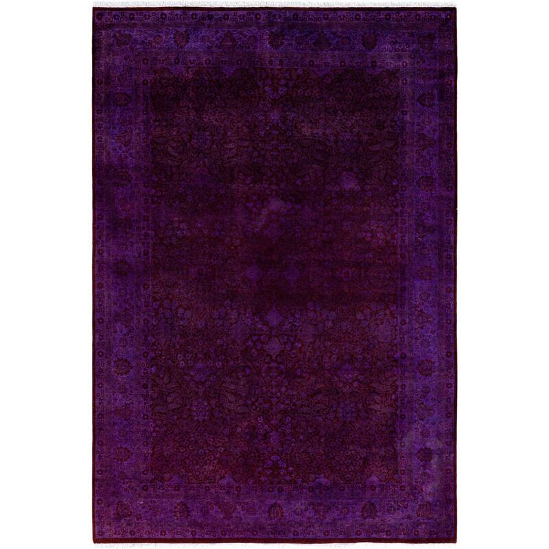Overdyed One-of-a-Kind Hand-Knotted Area Rug - Purple - 6' 1" x 9' 1"