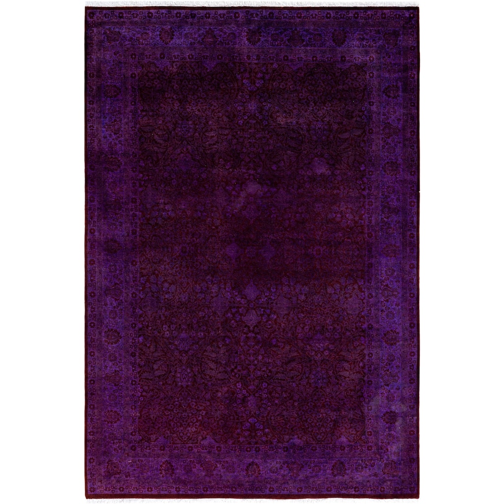Overdyed One-of-a-Kind Hand-Knotted Area Rug - Purple - 6' 1" x 9' 1"