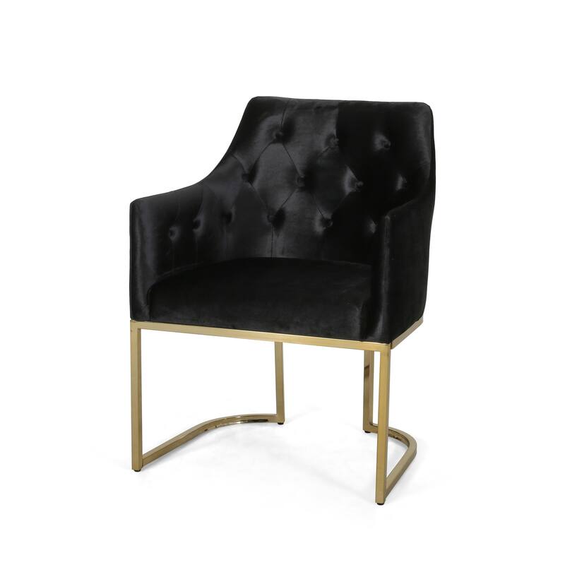 Modern 26" Upholstered Button Tufted Club Chair with Iron Frame for Living Room