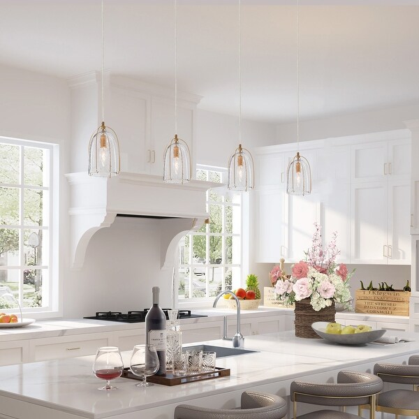 Mid century Mini Pendant 1 light Modern Gold Farmhouse Black Seeded Glass Kitchen Island Pendant Lights for Bar On Sale Bed Bath Beyond 32221833