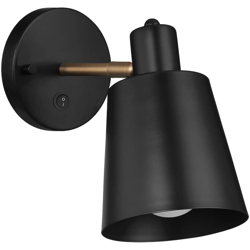 Access Lighting 72020 Dalton 8" Tall Wall Sconce - Black / Antique Brushed Brass
