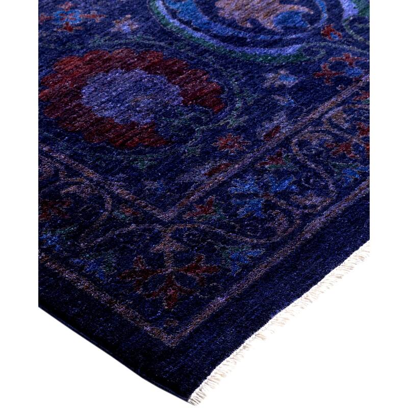 Overdyed One-of-a-Kind Hand-Knotted Area Rug - Navy - 9' 3" x 11' 10"