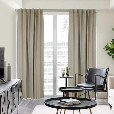 Galati Room Darkening Dual Header Herringbone Curtain Panel