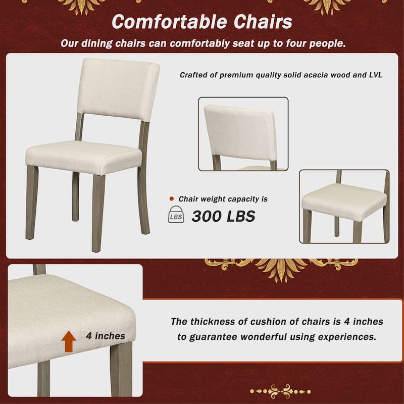 5-Piece Retro Round Dining Table Set