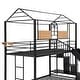 preview thumbnail 6 of 22, Twin Over Twin Metal Bunk Bed, Creativity Kids Bed Metal Platform Bed Frame Housebed with Slide and Storage Stair for Boys Girls