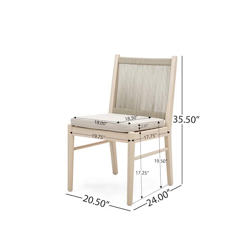 Cascade Outdoor Acacia Wood Dining Chairs With Cushions (Set of 4) by Christopher Knight Home