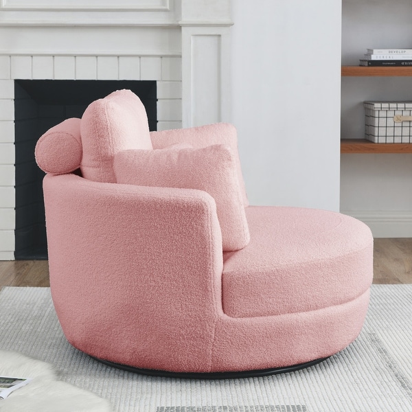 椅子・チェア カナデモノ 椅子 Linen Round Lounge Chair - Pink