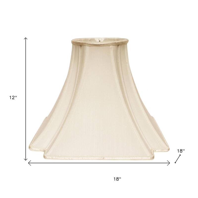 HomeRoots Ivory Shantung Silk Square Lamp Shade - 18