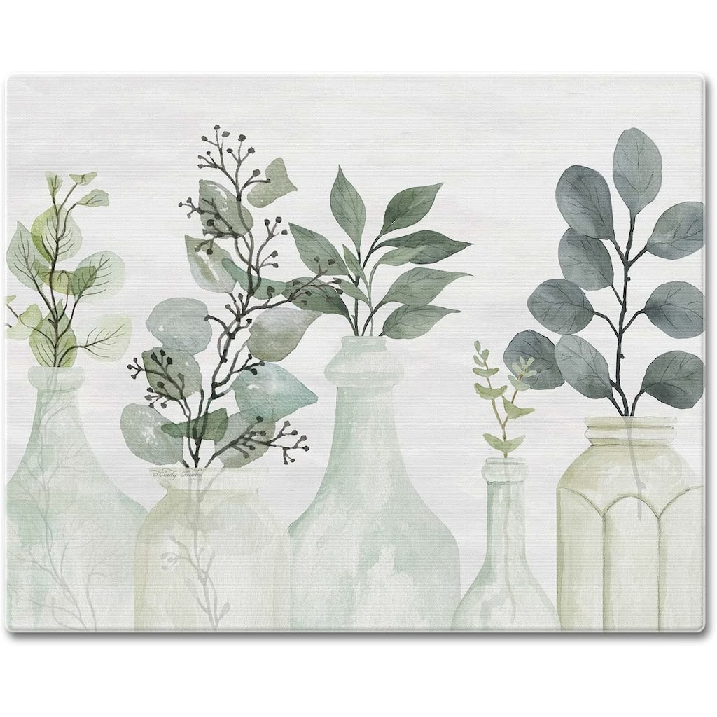 CounterArt "Nature's Greenery" 3mm Heat Tolerant Tempered Glass Cutting Board 15" x 12" Made in the USA Dishwasher Safe