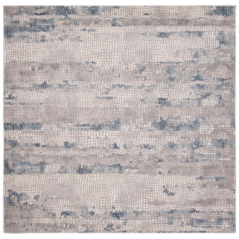 SAFAVIEH Meadow Pansela Modern Abstract Rug - 6'7" Square - Grey/Navy