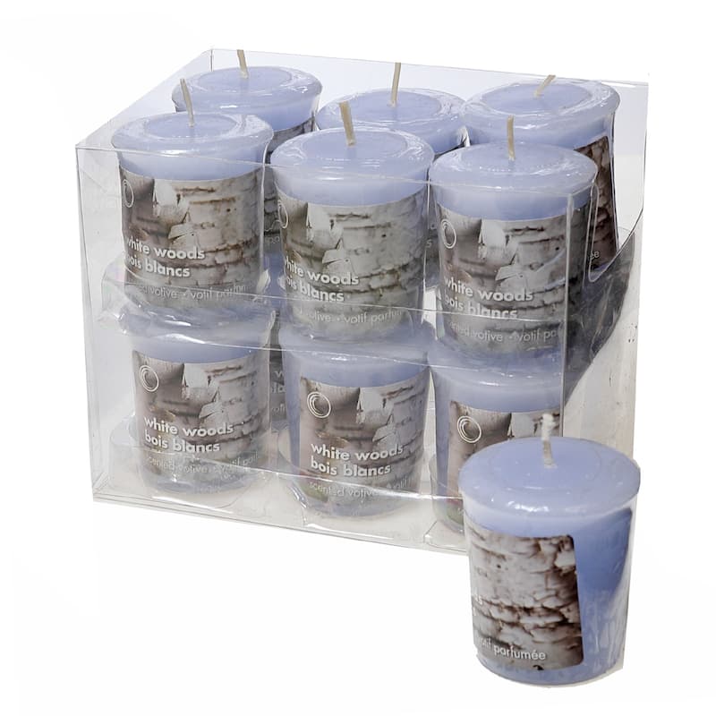 Mushroom Votive White Woods - Set of 12 - N/A