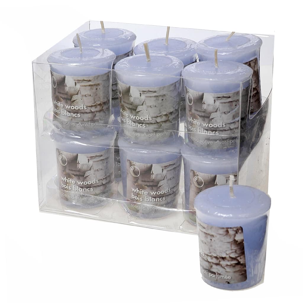 Mushroom Votive White Woods - Set of 12 - N/A