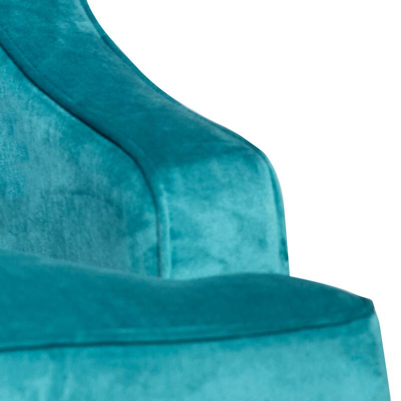 Porch & Den Lyric Turquoise Velvet Swoop Arm Accent Chai r