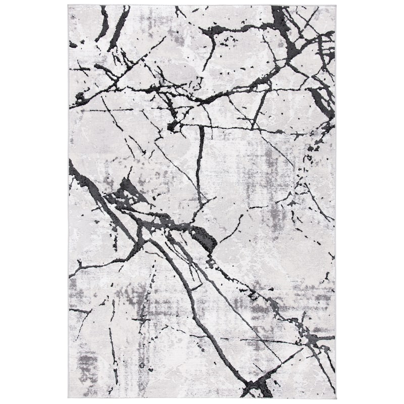 SAFAVIEH Amelia Fietje Modern Abstract Distressed Rug - 2' x 4' - Grey/Black - Rectangle