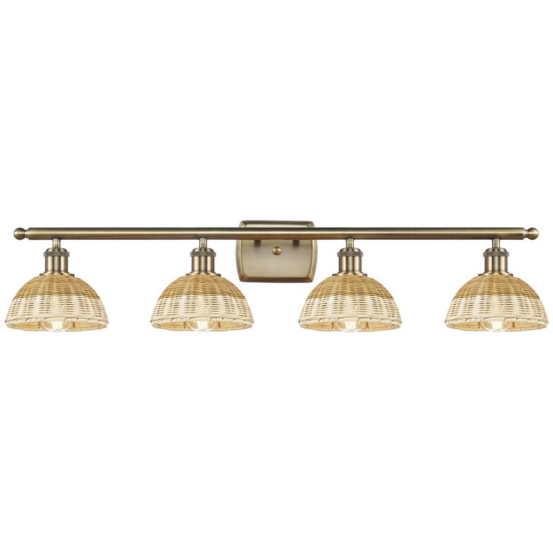 Innovations Lighting Endless Possibilities Ballston - Bristol Natural II - 4 Light 38" Bath Vanity Light - Antique Brass