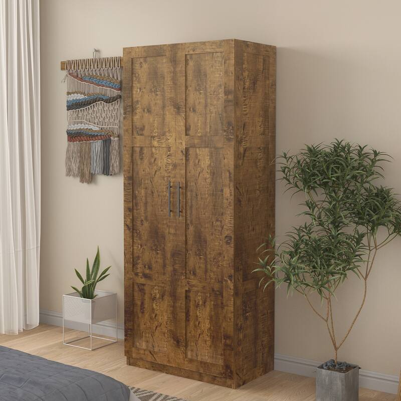 High wardrobe and kitchen cabinet with 2 doors and 3 partitions