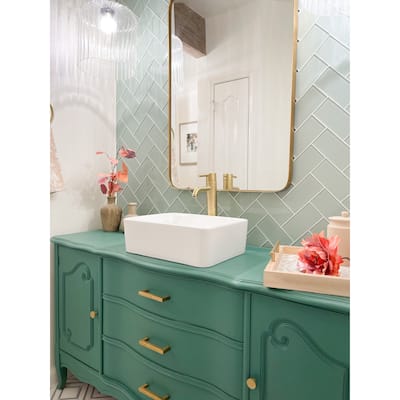 Frame My Mirror Gold Rounded Corner Wall Mirror, Highland Design - 24" x 36"