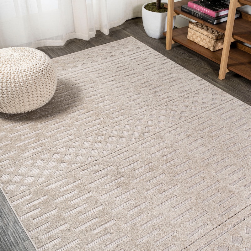 JONATHAN Y Rabat High-Low Pile Moroccan Geometric Indoor/Outdoor Area Rug