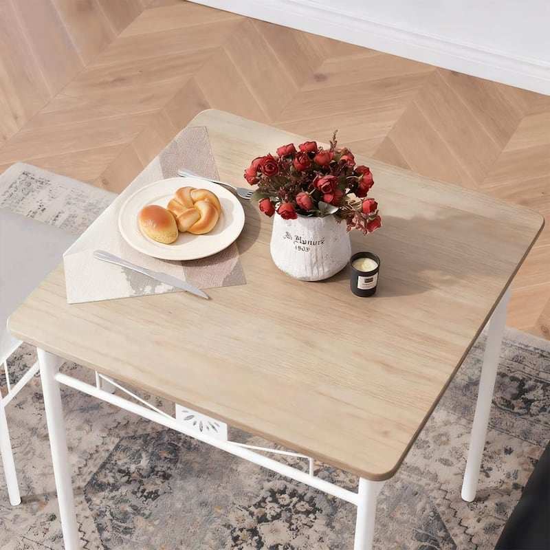 VECELO 3/5-piece Modern Dining Table and Chairs Set with PU Leather Seats Space Saving Dining Set