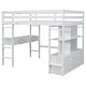 preview thumbnail 17 of 18, Full Size Loft Bed with Built-in Desk with Two Drawers,Shelves and Drawers,Multifunctional Loft Bed With Storage