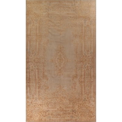 Kerman Persian Antique Large Rug Hand-Knotted Wool Carpet - 10'6"x 19'9"
