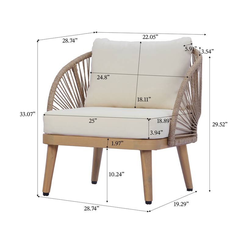 Christopher Knight Home - Outdoor Acacia Wood Club Chair with Curved Tub Design
