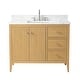 preview thumbnail 62 of 128, Vanity Art 42" Single Sink Bathroom Vanity Cabinet with Engineered Marble Countertop