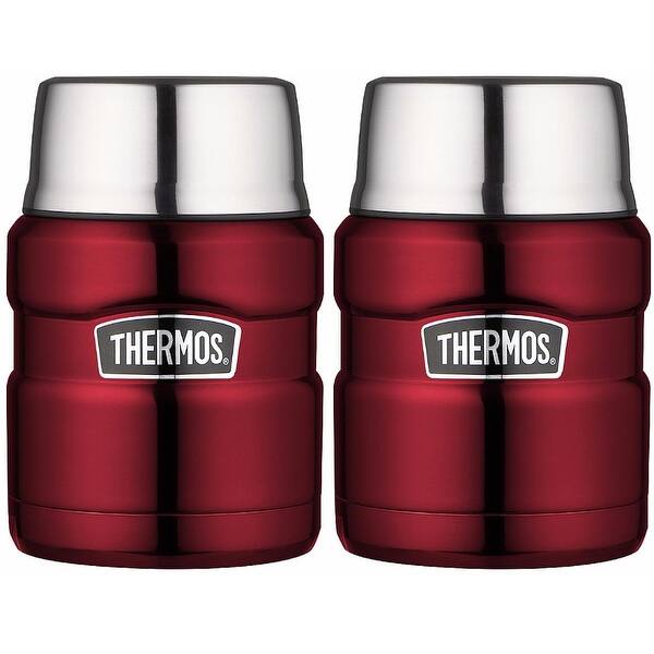 Shop Thermos Stainless King Vacuum Insulated 24 Oz Food Jar Cranberry Red 2pk Red Overstock 18782566
