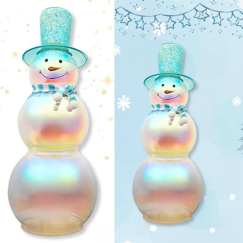 LED Snowman Table Light - Christmas Decor with Hat & Scarf, Battery Operated Holiday Night Light Blue - N/A - Blue