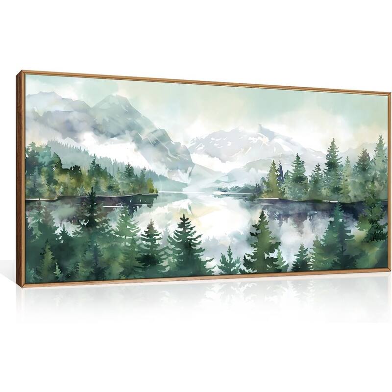 Forest Wall Decor, Nature Green Pines Wall Painting, Forest Wilderness - 20 x 40