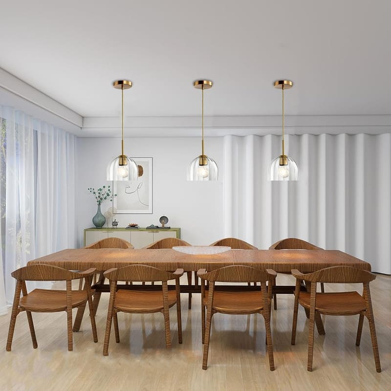 7.86” Hanging light gold pendant light glass dining room light - N/A