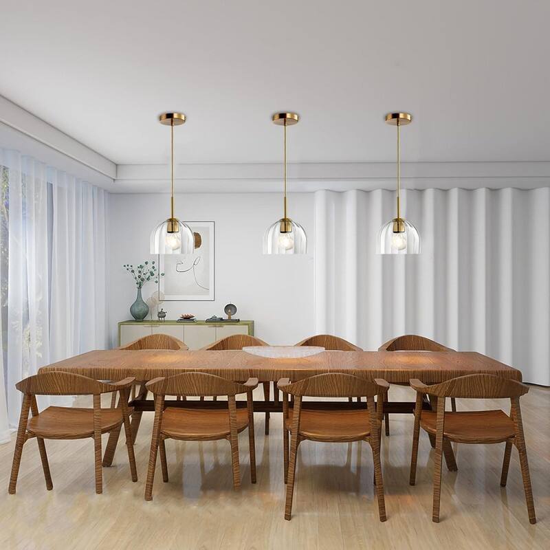 7.86” Hanging light gold pendant light glass dining room light - N/A
