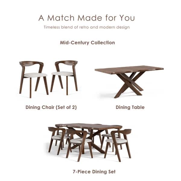 Furniture of America Abigail II Mid-century Modern Handcrafted Solid Wood Dining Chairs (Set of 2)