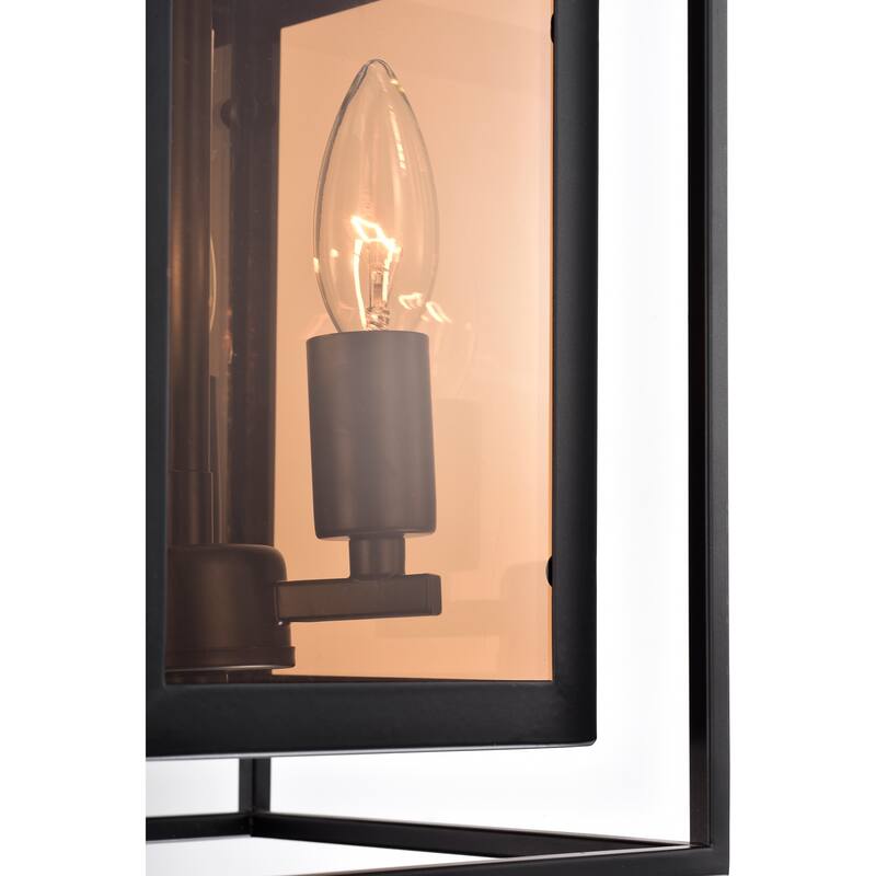 Anhara Matte Black 3-Light Metal & Glass Geometric Pendant Light