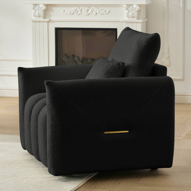 38.1 "Teddy Fabric Sofa, Modern Lounge Chair, Upholstered With A Pillow