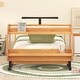 preview thumbnail 2 of 5, Natural Pine Wood Plane-Shaped Twin Size Platform Bed with Rotatable Propeller and Shelves