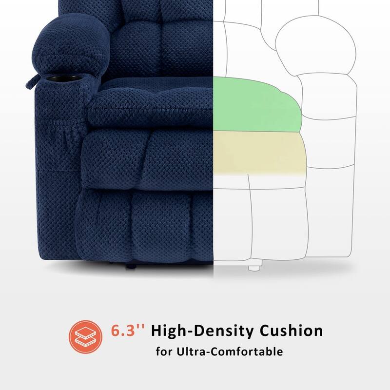 MCombo Dual Motor Power Lift Recliner Chair Sofa with Massage and Heat, Infinite Position, USB Ports, Fabric R7897