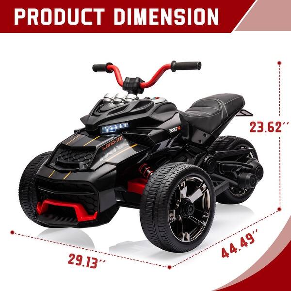 dimension image slide 4 of 6, Kids Ride On Electric ATV for Kids with 3 Wheelers