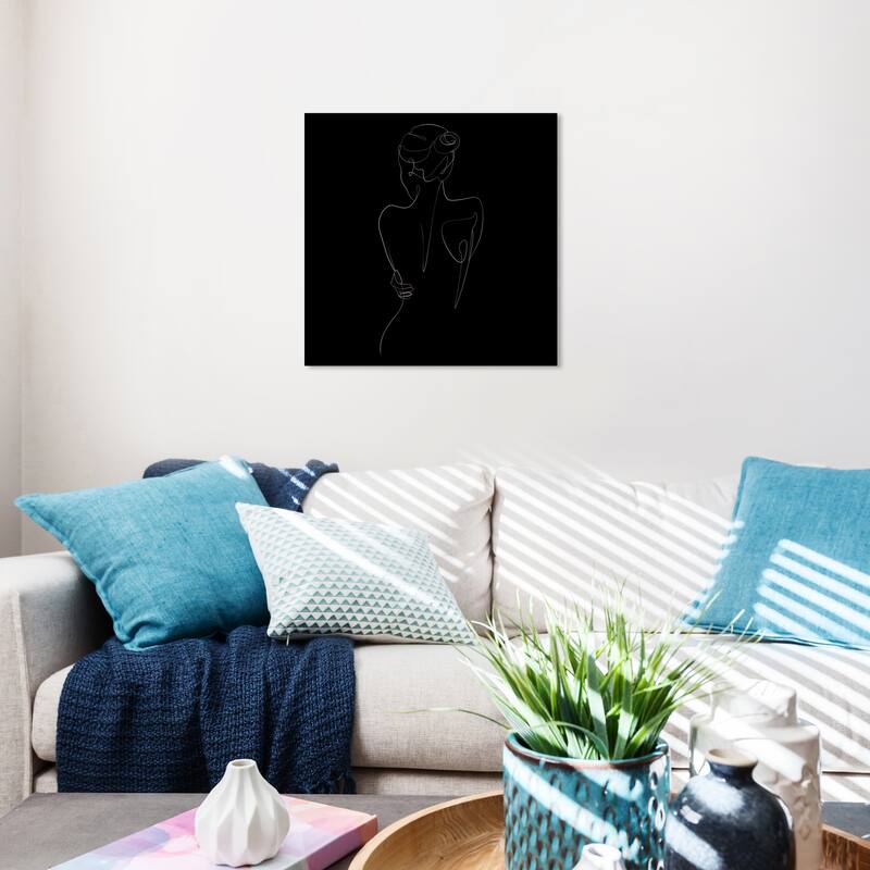 Wynwood Studio Canvas Fashion and Glam Elegant Lines Black and Modern & Contemporary Wall Art Canvas Print - 20 x 20